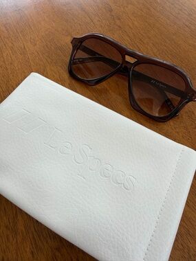 Le Specs Drizzle Oversized Brown Tortoiseshell Sunglasses